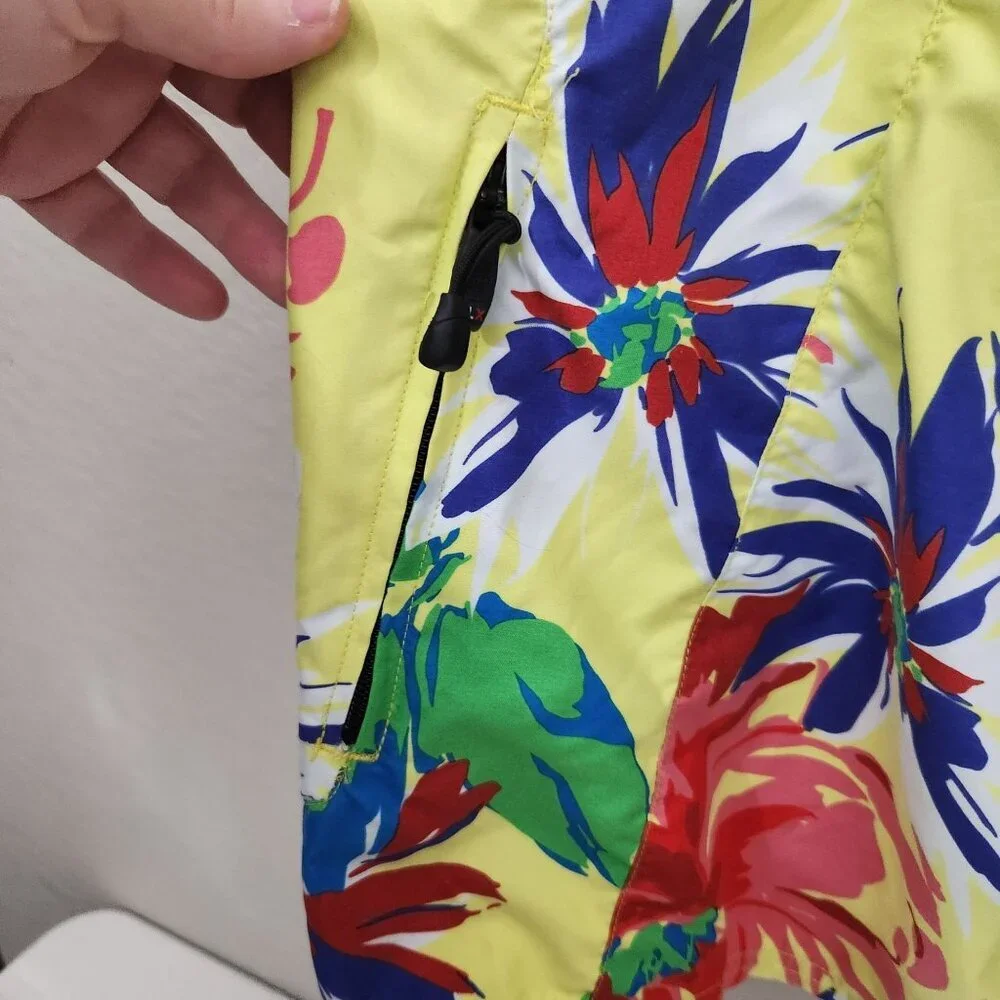 Ralph Lauren Boardshorts Mens Size 32 Floral Yellow Tropical Surf RLX Swim Short